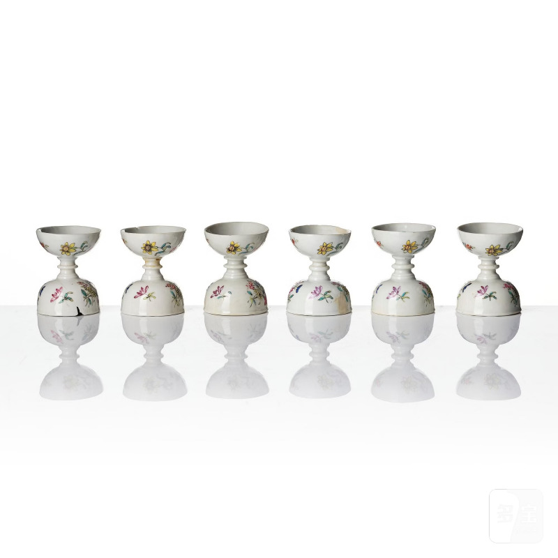 A set of six famille rose egg cups, - 图6